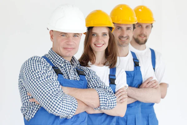 Zespół pracowników budowlanych — Zdjęcie stockowe