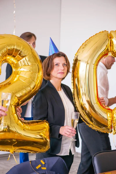 Business people celebrating New Year — Stock Photo, Image