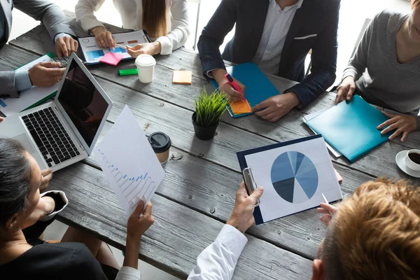 Business People Analyzing Data Diagrams Financial Reports Development Strategy — Stock Photo, Image