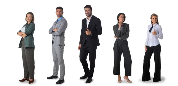 Exitoso Equipo Negocios Retrato Completo Del Grupo Gente Negocios Confiada — Foto de Stock