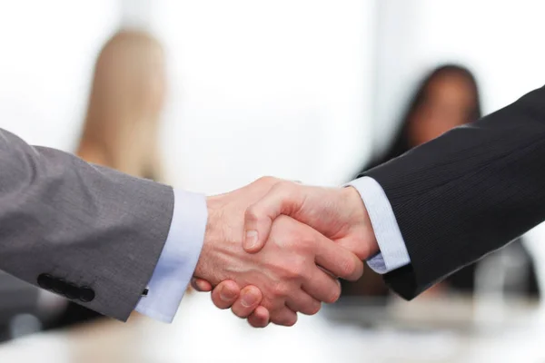 Close Handshake Businessmen Meeting Office — Stock Photo, Image