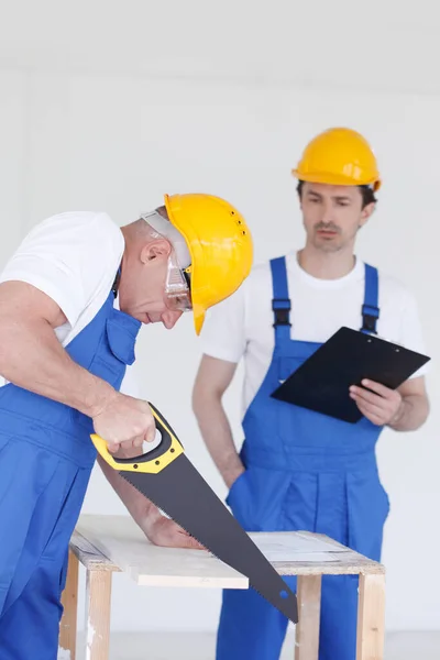 Business Building Teamwork People Concept Group Builders Hardhats Tools Indoors — Stock Photo, Image