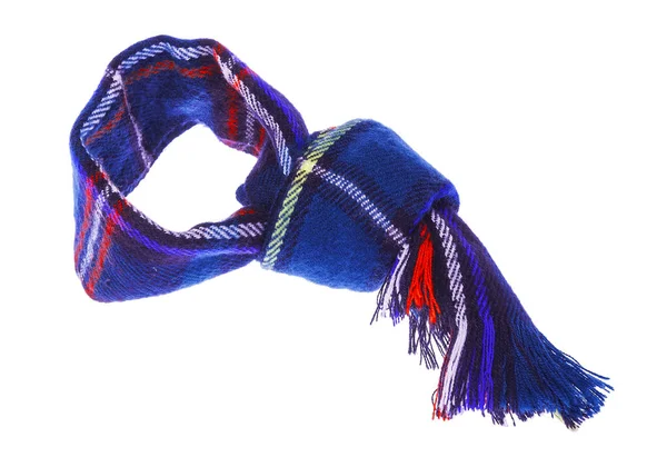 Голубой клетчатый шарф . — стоковое фото