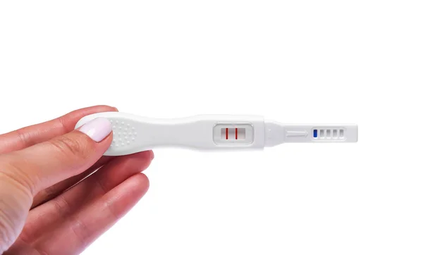 Elinde bir hamilelik testi. — Stok fotoğraf