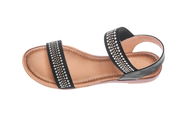 Black female sandals. — Stock Photo, Image