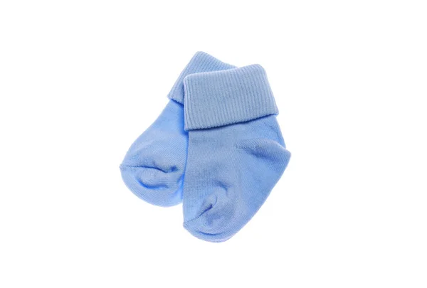 Jolies chaussettes de bébé pour le garçon. Gros plan . — Photo