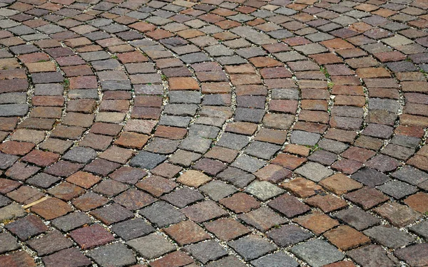 Paving stone laid in a semicircle. Close-up. — Stock Photo, Image