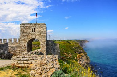 Cape Kaliakra, Bulgaristan üzerinde kale. Denizi.