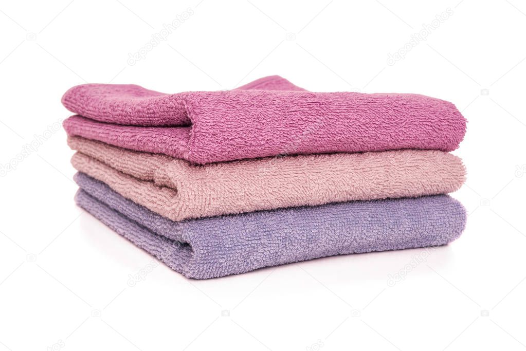 Terry towels. They are stacked vertically on top of each other.