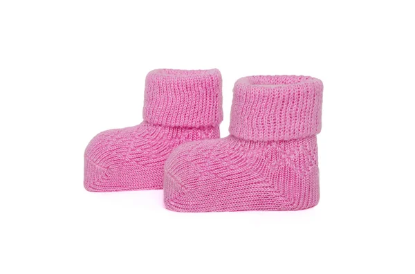 Chaussettes bébé en maille rose pour filles. Gros plan . — Photo