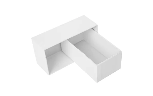 White box on white background. View from above. — Stock Photo, Image