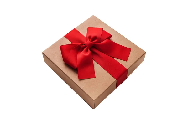 Κουτί δώρου από σκληρό χαρτόνι με ένα όμορφο φιόγκο. — Φωτογραφία Αρχείου