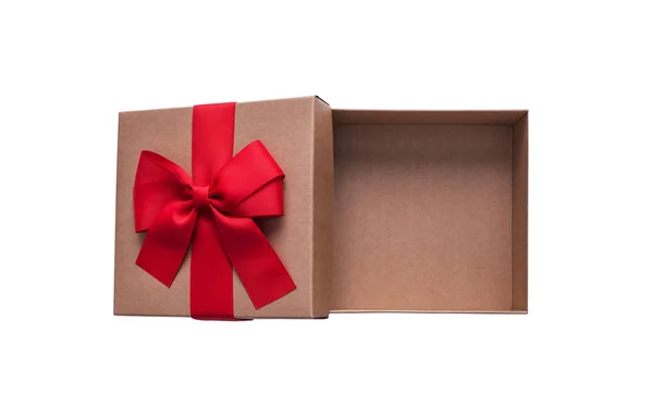 Coffret cadeau en carton avec un bel arc . — Photo