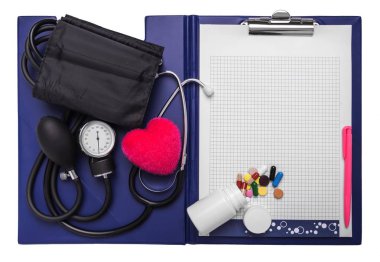 Kalp hastalığının tedavisi. Basıncı ölçmek için bir aparat.