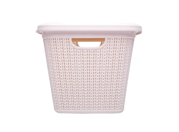 Basket for dirty laundry on a white background. — Stock Photo, Image