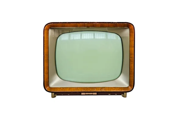 Класичний Вінтаж Ретро Стиль Старе телебачення ізольовані на білому тлі . — стокове фото
