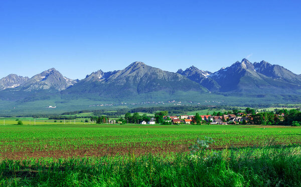 High Tatras, Slovakia. Scenic landscape of a mountain range on a summer day.