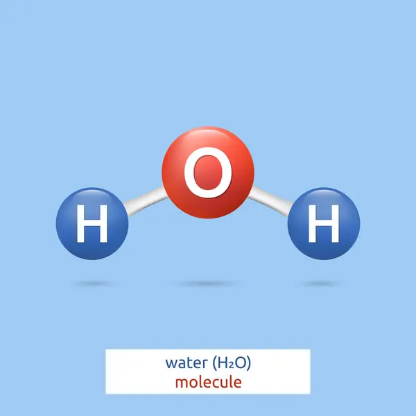 Water H2O Molecule Integrated Particles Hydrogen Oxygen Chemistry Model Molecule Stock Illustration