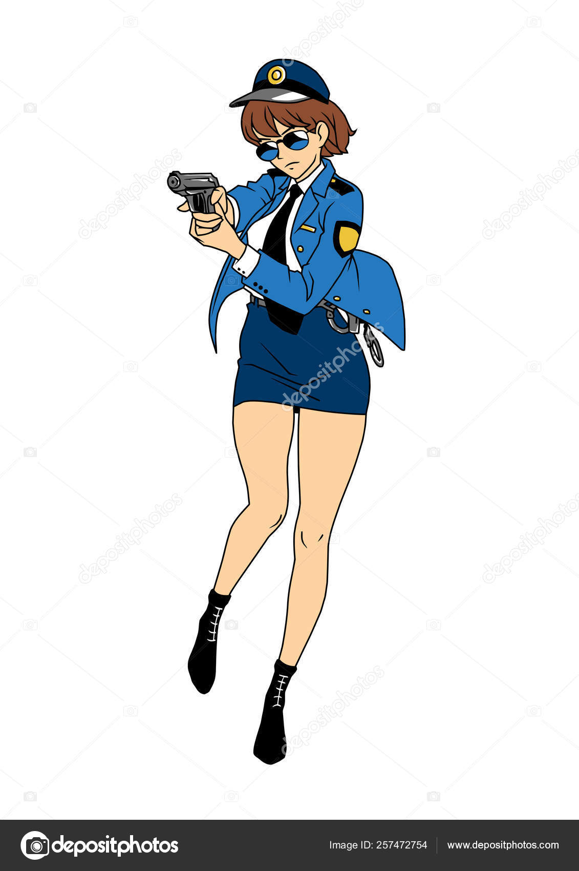 Police girl cartoon Vector Art Stock Images | Depositphotos Police girl cartoon Vector Art Stock Images | Depositphotos