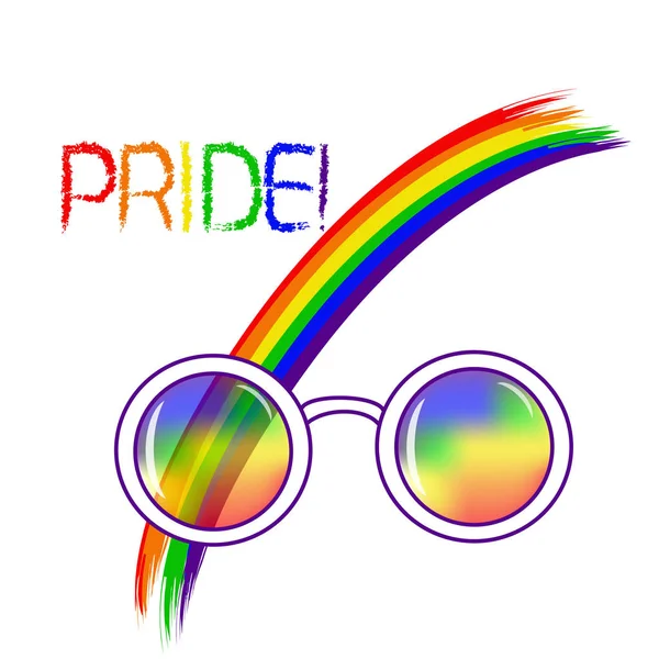 Stylish Glasses Using Original Rainbow Colors Unconventional Sexual Orientation Lgbt — Stock Vector