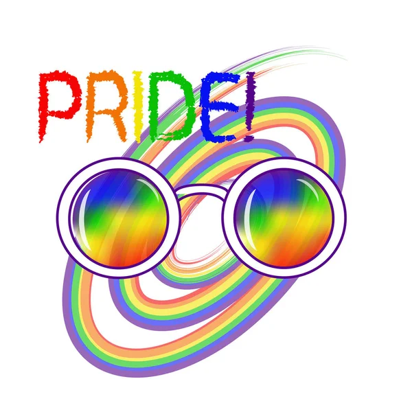 Stylish Glasses Using Original Rainbow Colors Unconventional Sexual Orientation Lgbt — Stock Vector