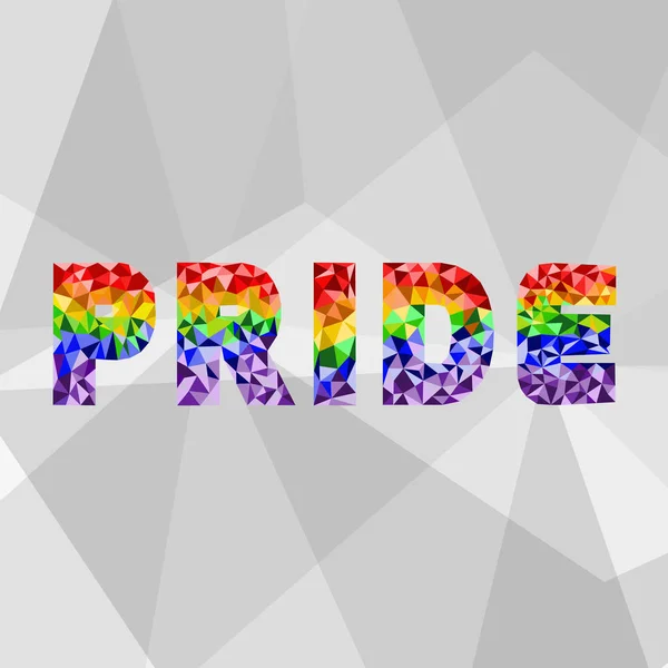 Low Poly Rainbow Text Pride Orientasi Seksual Yang Tidak Konvensional - Stok Vektor