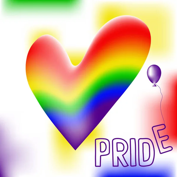 Colored Rainbow Heart Handwritten Text Pride Rainbow Background Lgbt Original — Stock Vector