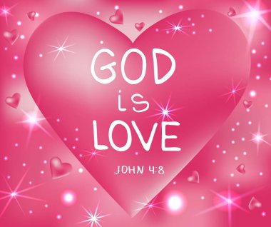 Tanrı sevgidir. İncil yazı. Fırça hat.