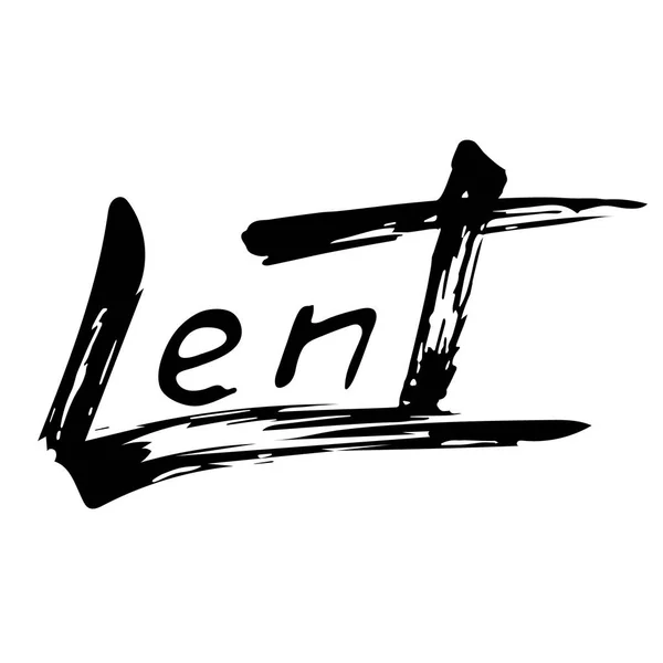 Handwritten word Lent.   Start of fasting, The symbol of the Christian religion. Vector design. Hand illustration.