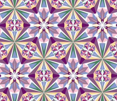 Kaleydoskop tasarlamak vektör. Psychedelic tasarım öğesi için duvar kağıdı, scrapbooking, kumaş. Renkli arka plan.