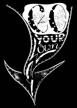  Modern ilham verici el yazı kendi yoluna git. T-shirt baskı, afiş, poster tümcecik yazdırılabilir hat. Vektör tasarımı.