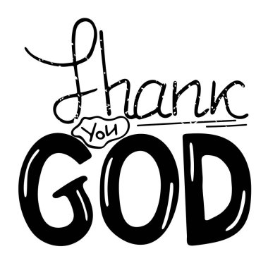 Teşekkür ederim Tanrım. Modern fırça hat. Vektör desig