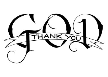 Teşekkür ederim Tanrım. Modern fırça hat. Yazı çizim vektör designhand. 