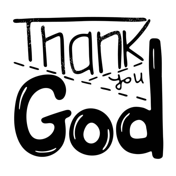Thank you God.  Modern brush calligraphy.  Vector desig