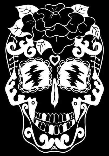 Fiesta Mexicana Fiesta Del Día Los Muertos Halloween Cráneo Azúcar — Vector de stock