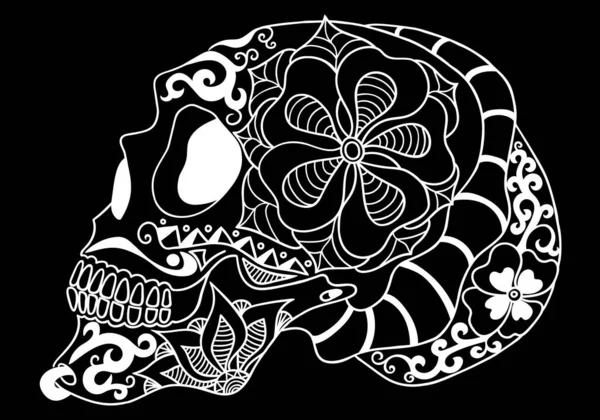 Мексиканський День Святкування Дня Мертвих Хелловін Цукровий Череп Плаката Карти — стоковий вектор