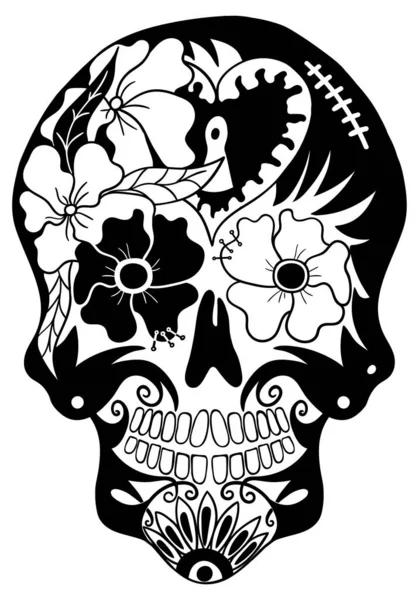 Día Del Cráneo Azúcar Muerto Ilustración Vectorial — Vector de stock