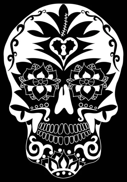 Day Dead Sugar Skull Vector Illustration — Stock Vector