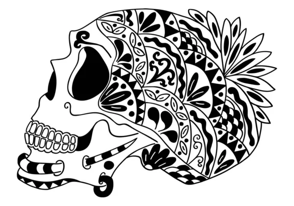 Mexikanischer Feiertag Des Totenfestes Und Halloween Zuckerschädel Für Poster Karte — Stockvektor