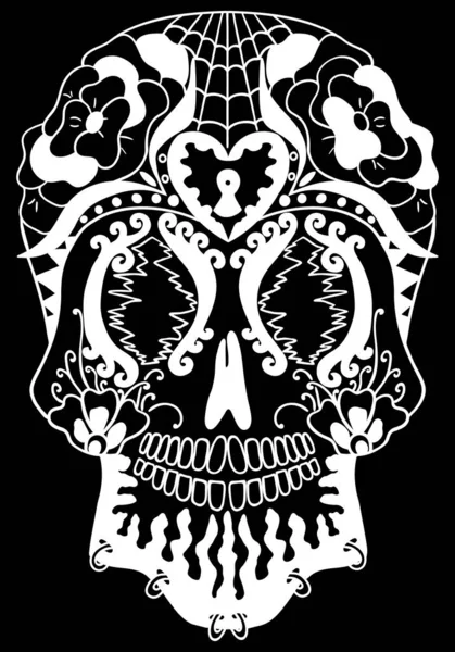Mexicaanse Feestdag Van Het Dead Celebration Festival Halloween Suikerschedel Voor — Stockvector