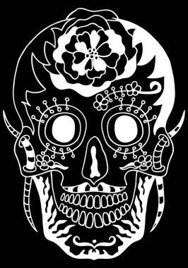 Ölü Şeker Kafatası Günü. Vektör illüstrasyonu