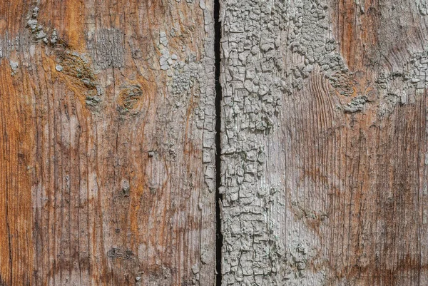 ひび割れ 剥離塗装欠け塗料 テクスチャ 背景の古い木の板 — ストック写真