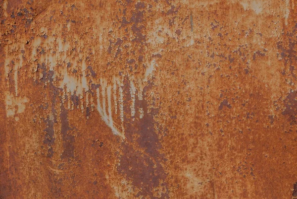 Painted Iron Surface Large Rusty Metal Corrosion Old Background Peeling — Stock Photo, Image