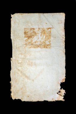 Siyah arka plan üzerine izole eski kitap kapağı, vintage doku,