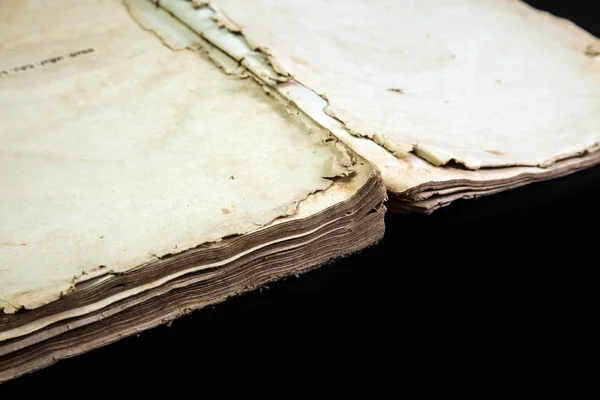 Cubierta Libro Antigua Textura Vintage Aislada Sobre Fondo Negro Antiguo — Foto de Stock