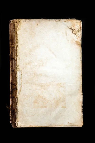 Capa Livro Antigo Textura Vintage Isolado Fundo Preto — Fotografia de Stock