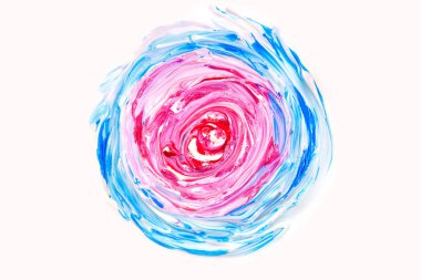 Soyut pembe ve mavi petrol ile yaratıcı arka plan dalgalar, el yapımı yüzey boyalı. Sıvı boya.