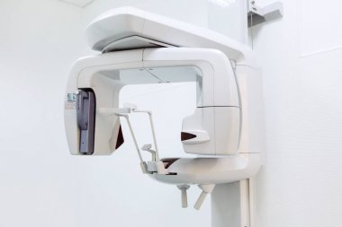 X-ray diş aletleri dişçi ambulans ekipmanları beyaz fotoğraf dairesel