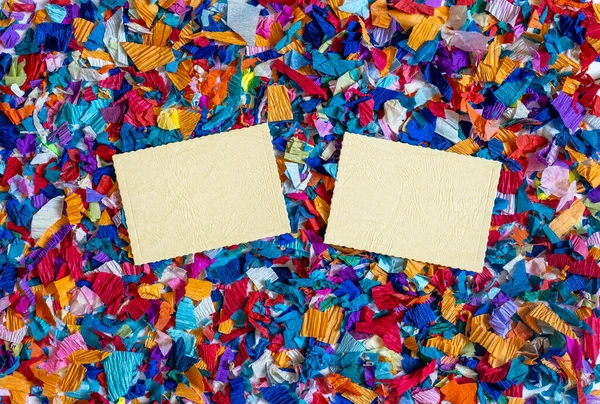 Desea Hojas Avisos Amarillos Sobre Fondo Confeti Brillante — Foto de Stock