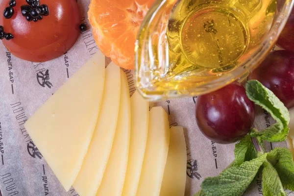 Peynirli Çerez Çeşitli Sert Yumuşak Peynir Peynir Ile Kalıp — Stok fotoğraf